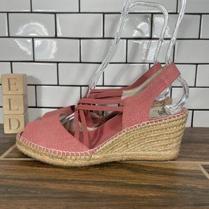 Abeo Delano Womens Sz 10 Neutral Shoes Terracotta Peep Toe Espadrille Sandals